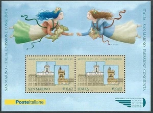 2006 SAN MARINO FOGLIETTO LE DUE REPUBBLICHE CONGIUNTA ITALIA MNH ** - ED - Bild 1 von 1