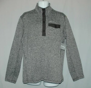 New Eddie Bauer Sweater Size L Pullover Gray 1/4 Snap Knit - Picture 1 of 4