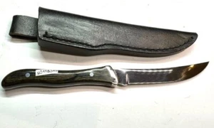 BUCK USA 107 green Scout Hunting Knife w/sheath, 90mm 190mm 1972-1986 as new - Picture 1 of 4