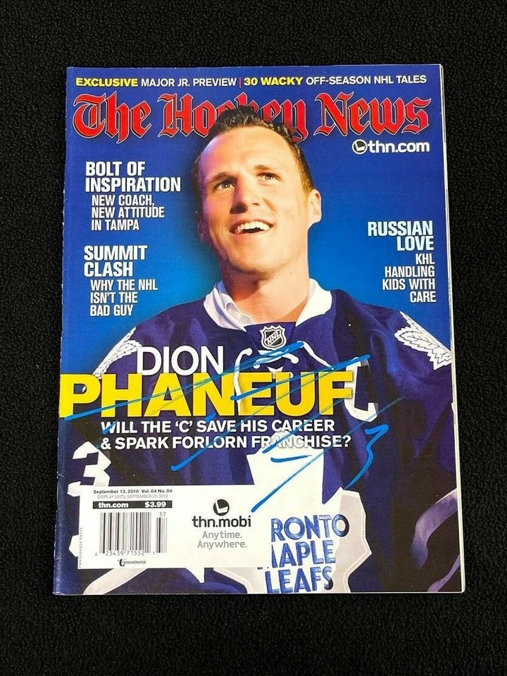 Dion Phaneuf Signed The Hockey News Magazine Toronto Maple Leafs - Image 1 of 1
