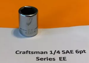 Craftsman 1/4 Drive SAE Shallow Sockets 6pt 5/32in.-1/2in., "EE", Choose, USA - Picture 1 of 21