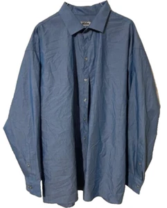 Unlisted by Kenneth Cole Button Down BLUE Shirt Men's 2XL 18/18.5 Regular Fit - Picture 1 of 3