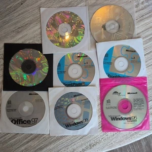 lot 8 Vintage Windows Disks CDs 95 98 ME Upgrade Office 97 Office XP Untested - Photo 1/9