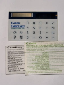 Calculadora electrónica Canon FlashCard LS-703 coleccionable solo no funciona - Imagen 1 de 3