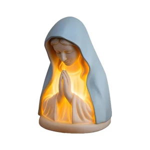 Lámpara de mesa religiosa con luz nocturna Virgen María para iluminación de protección ocular de oración - Imagen 1 de 7