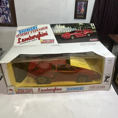 Vintage Shinsei RC Lamborghini Countach 5000s rot 1987 neu im Karton - Bild 1 von 4