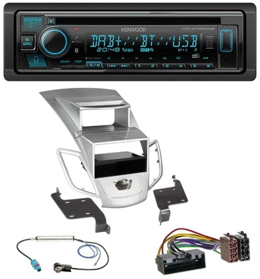 Kenwood Bluetooth DAB CD MP3 USB Autoradio für Ford Fiesta Display 10-17 silber - Bild 1 von 4