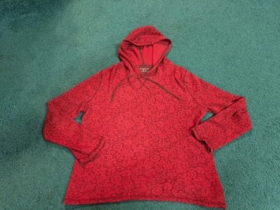 Sudadera con capucha ligera para mujer Liz Claiborne - térmica - patrón floral rojo y marrón Foto 1 de 4