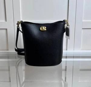 CW625 Coach Black Willow Soft Bucket Bag 19 Crossbody Outlet Products NWT - Picture 1 of 8
