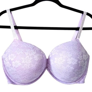 Pink Victoria's Secret Wear Everywhere Super Push Up BH 38DD Lavendel Spitze Neu mit Etikett - Bild 1 von 11