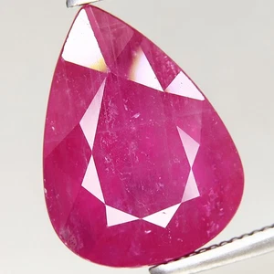 HEATED! 4.51ct 11.9x8.9mm Pear Natural Red Ruby Gemstone Madagascar, Africa - Picture 1 of 4