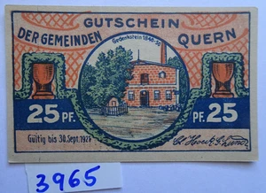 GERMANY 1921 - GEMEINDE QUERN - 25 Pfg - AU/UNC - GrM 1091.1a - Picture 1 of 2