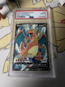 Pokemon TCG SWSH 2022 Brilliant Stars #153/172 FA/CHARIZARD V ULTRA RARE PSA 8 - Picture 1 of 2