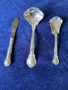 Chantilly by Gorham Sterlingsilber - Schöpfkelle, Zuckerlöffel & Butteraufstrich Messer - Bild 1 von 7
