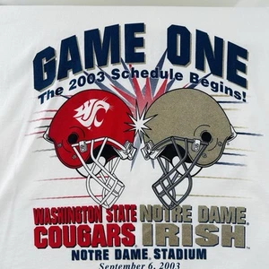 Vintage Y2k Notre Dame Washington State Jansport T Shirt Size L - Picture 1 of 6