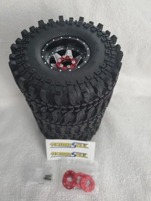 HOBBYSOUL RC 1.9 Beadlock Rock Crawler Wheels and Tires, Adjustable Offsets 1/10 - Image 1 of 4
