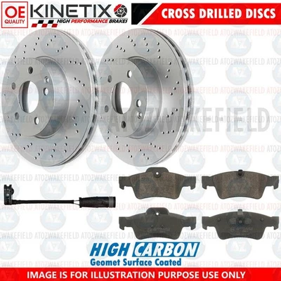 Para Mercedes R350 Trasero Cross Perforados Revestido Discos de Freno Pads Cable - Imagen 1 de 2