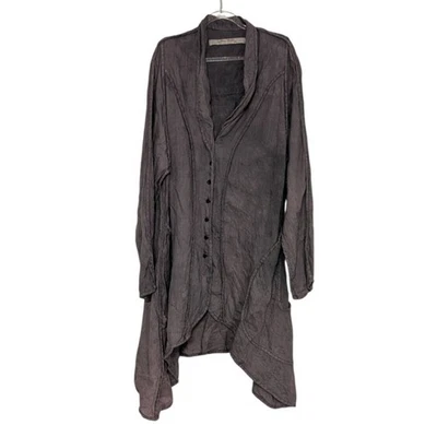 Jaqueta feminina Cynthia Ashby 100% linho Ray tamanho pequeno roxa Lagenlook tamanho grande - Imagem 1 de 4