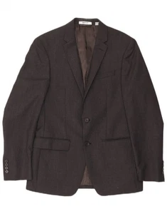 DKNY Mens 2 Button Blazer Jacket UK 38 Medium Grey Striped Wool DX20 - Picture 1 of 3