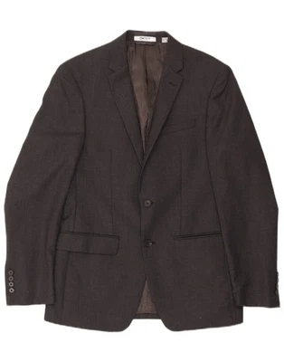 DKNY Mens 2 Button Blazer Jacket UK 38 Medium Grey Striped Wool DX20 - Image 1 of 3