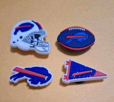Set Of 4  Buffalo Bills football team shoe charm Compatible With Crocs New - Image 1 of 2