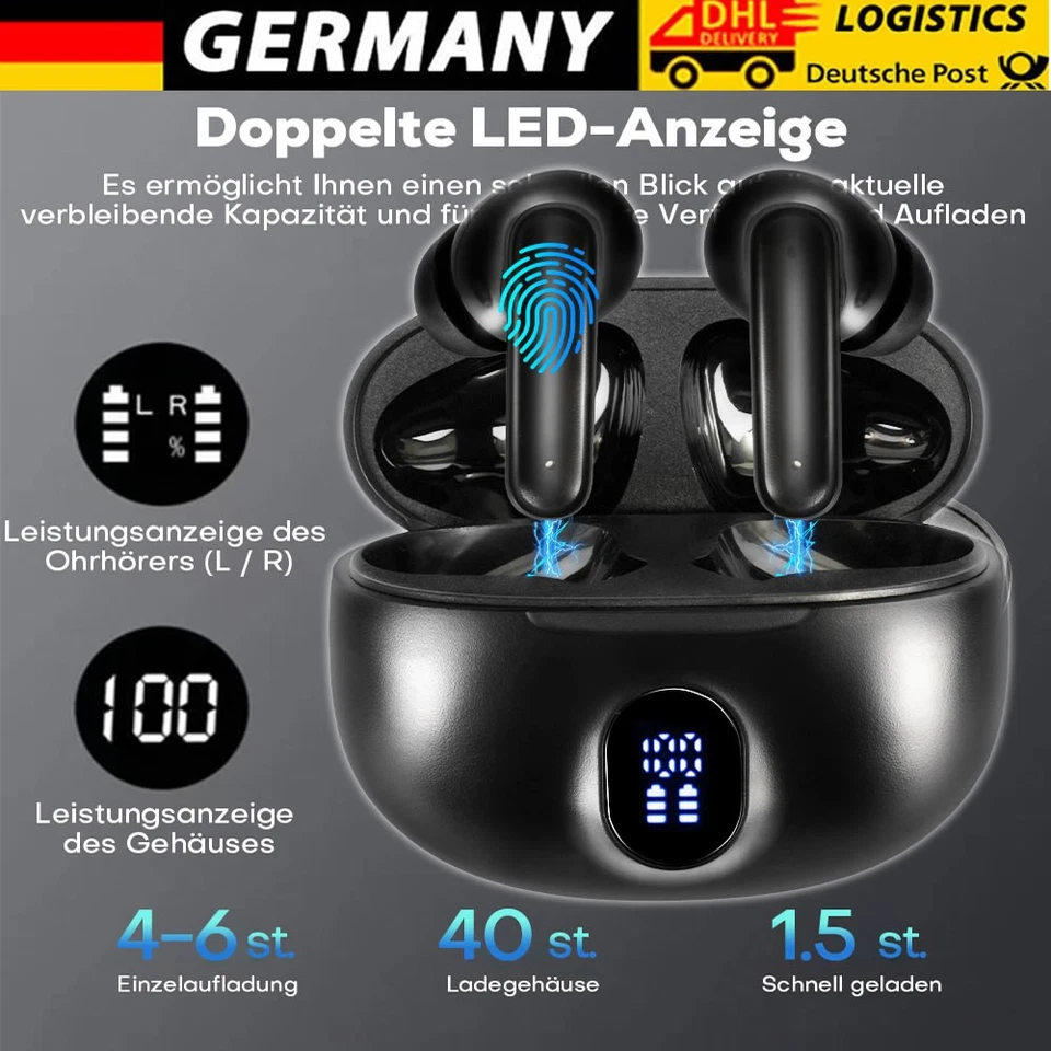 SELECTID Bluetooth Kopfhörer für Xiaomi Redmi Note 14 13 12 11 10 9 Pro In-Ear Headset