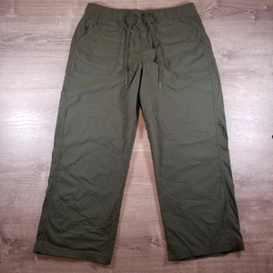 Pantalones al tobillo Title Nine Scout de tiro alto verde oliva recortados talla mediana  - Imagen 1 de 7