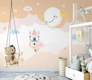 3D Smiling Clouds J406 Wallpaper Mural Wall Print Wall Wallpaper Murals US Erin - Picture 1 of 12