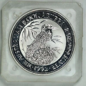 Australia $10 1992 2 oz .999 Silver Kookaburra Two Dollars Uncirculated - Picture 1 of 2