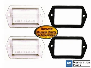 70 - 73 CAMARO LICENSE PLATE LAMP LENS AND GASKET SEALS LIGHT PAIR GM RESTO PART - Picture 1 of 1
