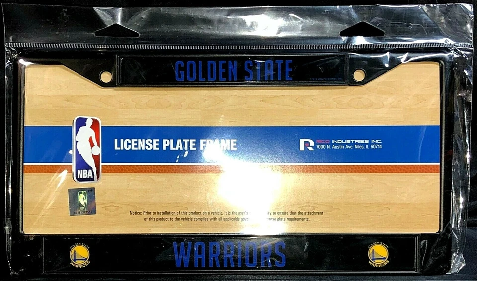 Placa de licencia de metal negro de los Golden State Warriors de la NBA Foto 1 de 1