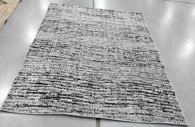 BLACK / SILVER 5'-1" X 7'-6" Back Stain Rug, Reduced Price 1172747770 ADR117A-5 - Image 1 of 4