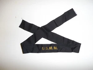 b0795 WW2 US Merchant Marine cap band for blue flat hat U.S.M.M. IR31A - Picture 1 of 3