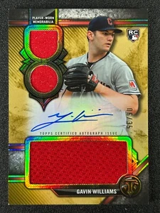 Gavin Williams 2024 Triple Threads Rookie Triple Relic AUTO Gold 6/36 GUARDIANS - Bild 1 von 2