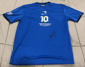 FRANCESCO TOTTI SIGNED AUTOGRAPHED KAPPA BLUE WORLD CUP WINNER JERSEY RARE ITALY