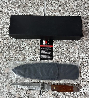 Cuchillos BNB Daga Damasco Doble Borde con Funda de Cuero Foto 1 de 2