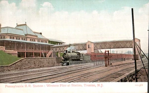 WESTERNFLIEGERZUG Pennsylvania RR Station Trenton NJ um 1907 orig Vintage Postkarte - Bild 1 von 2
