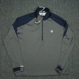 Zero Restriction Pullover Mens Large Gray Blue Z425 Performance Quarter Zip NWT - Picture 1 of 10