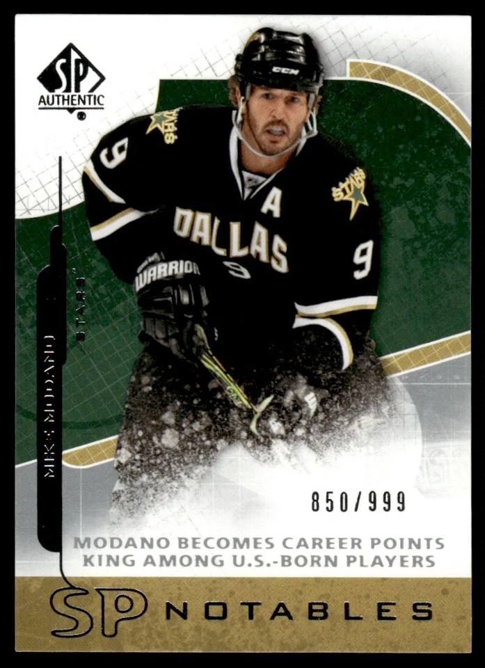 2008-09 SP AUTHENTIC NOTABLES MIKE MODANO 850/999 #134 - Image 1 of 2