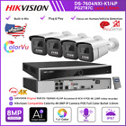 4K Hikvision Security Camera System 4CH 4 PoE NVR 8MP ColorVu 3.6mm IP CCTV lot
