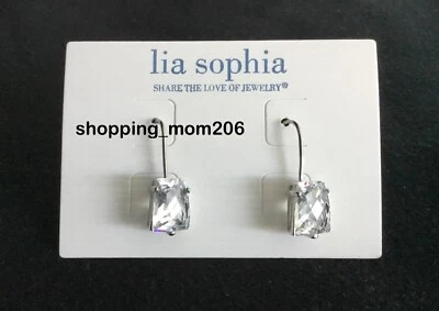 Lia Sophia "Luxe" Silver Tone Total CZ wt. 12.0ct. Pierced Earrings - Image 1 of 3