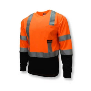 Radians ST21B-3POS Type R Class 3, Orange Long Sleeve /Black Bottom T-Shirt - Picture 1 of 4