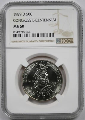 1989-D Congress 50C NGC MS 69 Modern Commemorative Half Dollar - Image 1 of 4