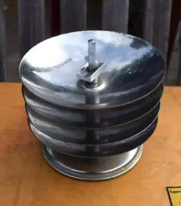 Vintage Mid- Century 4 Chrome Stacking Ash Trays Metal Holder - Picture 1 of 5