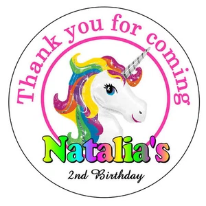 20 PEGATINAS RAINBOW UNICORNIO FIESTA DE CUMPLEAÑOS FAVORES ~ PARA bolsas de regalos, sellos env - Imagen 1 de 3
