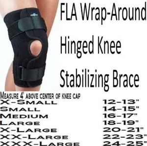 FLA Wrap-Around Hinged Knee Stabilizing Brace (Black) X-Small - Picture 1 of 1