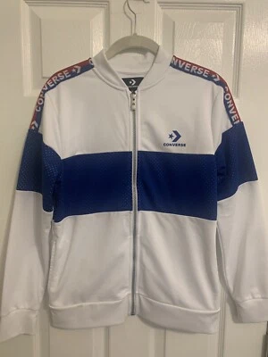 Chaqueta ligera Converse para jóvenes niños talla grande (12-13 años) blanca/azul Foto 1 de 4