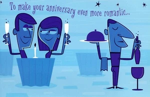 Funny HAPPY ANNIVERSARY Card, Romantic Full Moon Waiter — American Greetings + ✉ - Picture 1 of 4