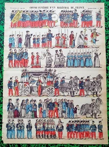  XIX ème - Convoi Funèbre d'un Maréchal de France Superbe Planche 40x29 cm N°260 - Imagen 1 de 1