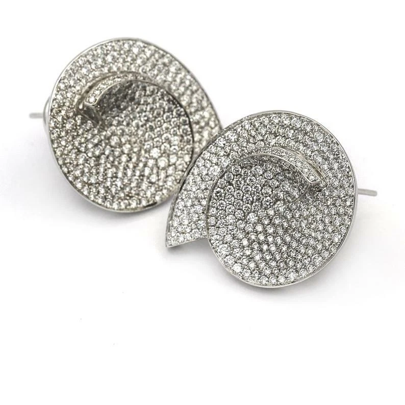 Conjunto Micro Pavé Simulado 11.69CT Zafiro Mujer Increíble Forma Concha de Mar Pendientes Foto 1 de 4